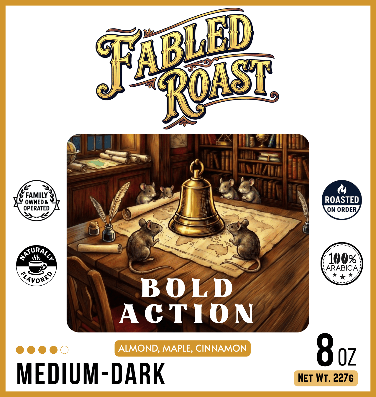 Bold Action | Medium - Dark Roast Sampler | 4 oz - Fabled Roast