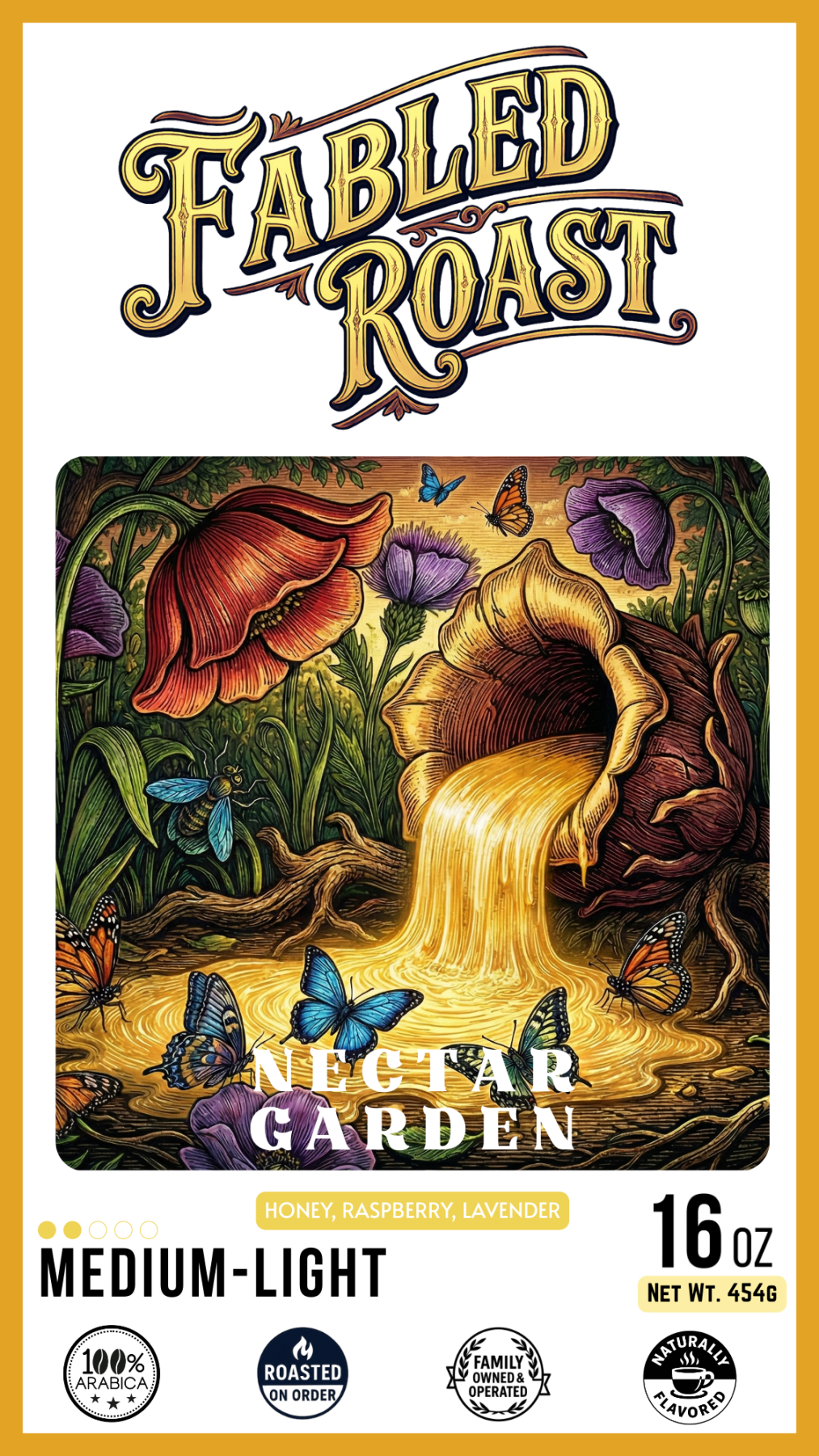 Nectar Garden | Medium - Light Roast Flavored Coffee Blend - Fabled Roast coffee
